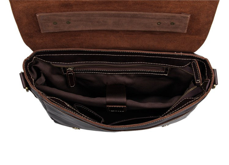 SuitedMan Briefcase/Messenger Bag, Chocolate - SuitedMan