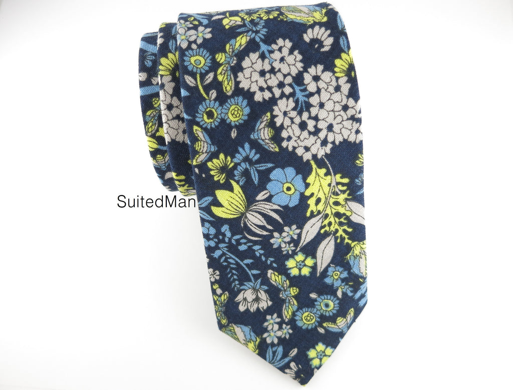 Floral Tie, Blue Canary - SuitedMan