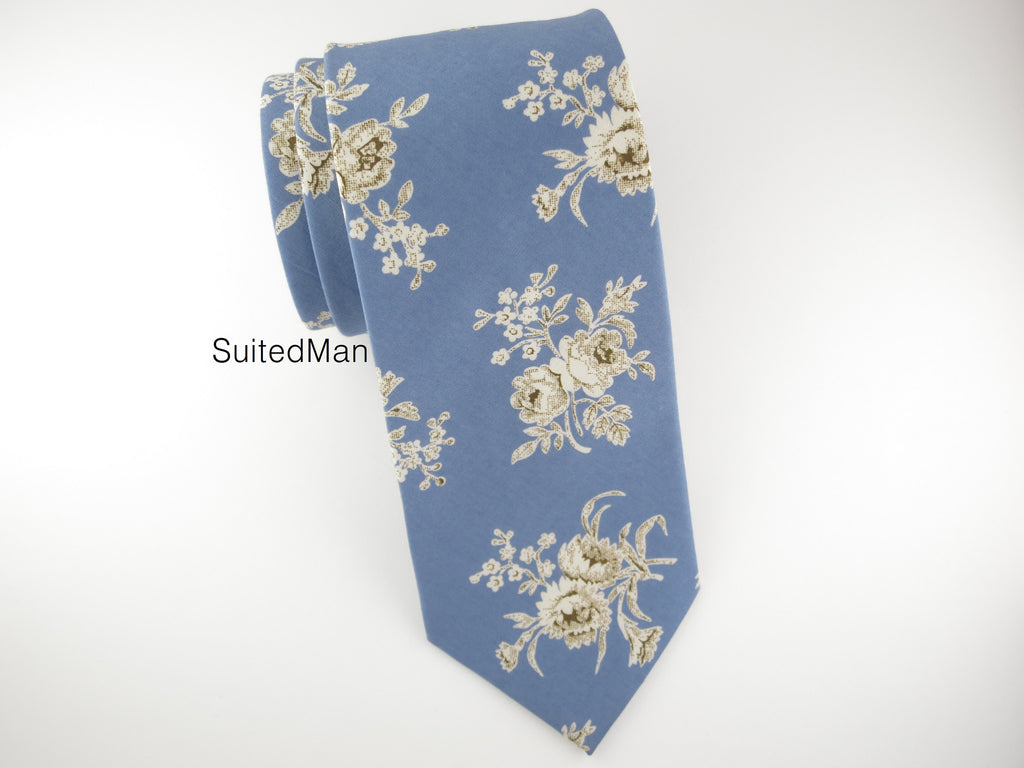 Floral Tie, Blue Victorian - SuitedMan