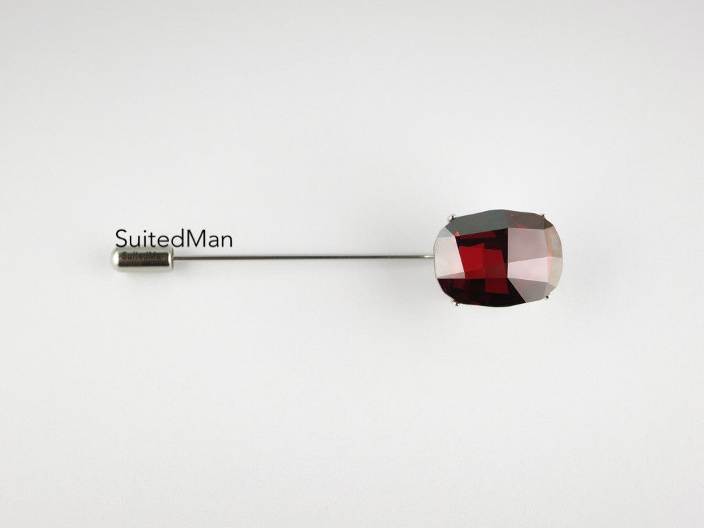 Crystal Lapel Pin, Ruby - SuitedMan