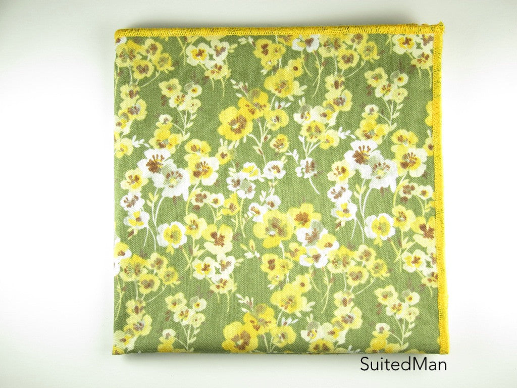 Pocket Square, Yellow Poppy - SuitedMan