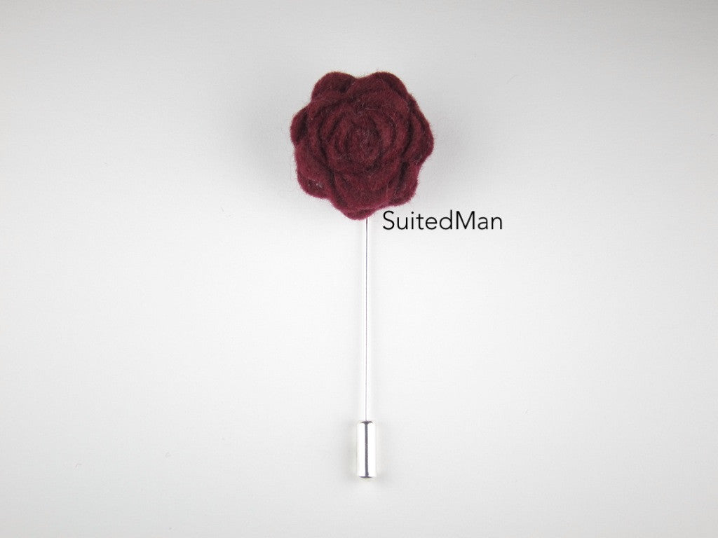 Pocket Square, Vintage Rose with Rosette Pin Combo - SuitedMan