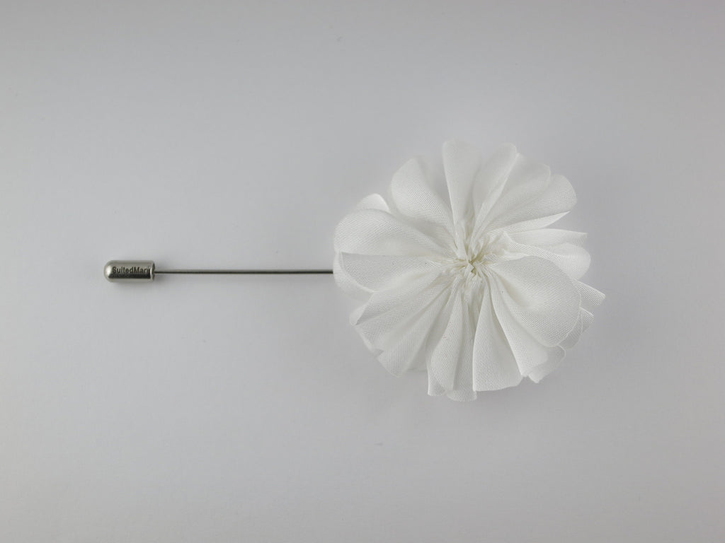 Lapel Flower, Les Mis, White - SuitedMan