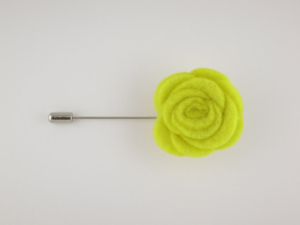 Pin Lapel Flower, Felt, Rose, Mimosa - SuitedMan