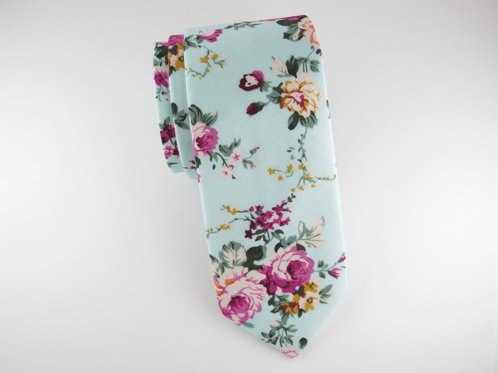 Floral Tie, Caribbean Violet Floral - SuitedMan