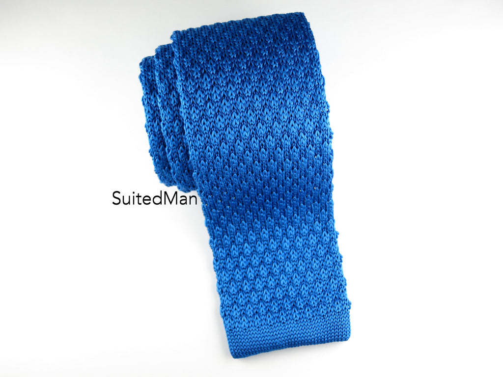 Knit Tie, Textured, Peacock - SuitedMan