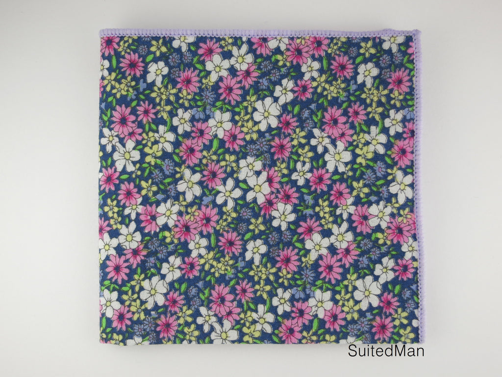 Pocket Square, Lavender Daisy - SuitedMan