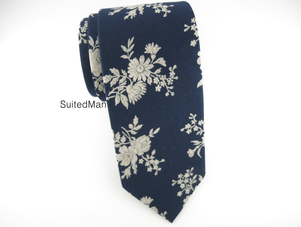 Floral Tie, Navy Victorian - SuitedMan