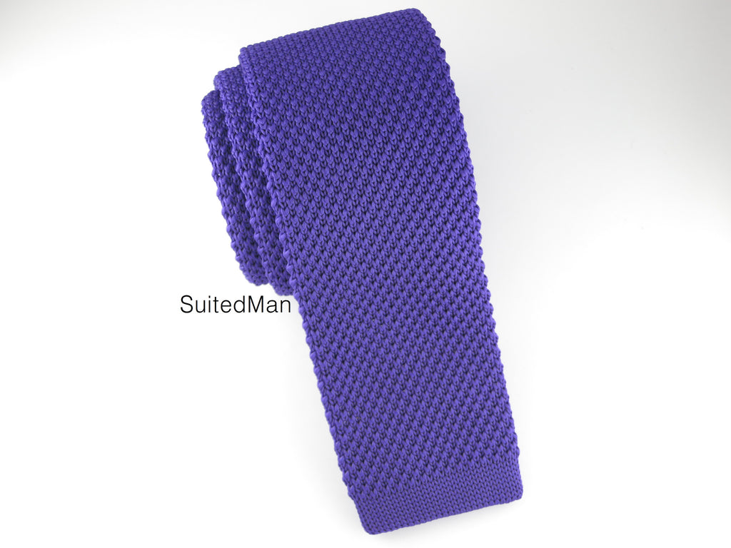 Knit Tie, Purple - SuitedMan