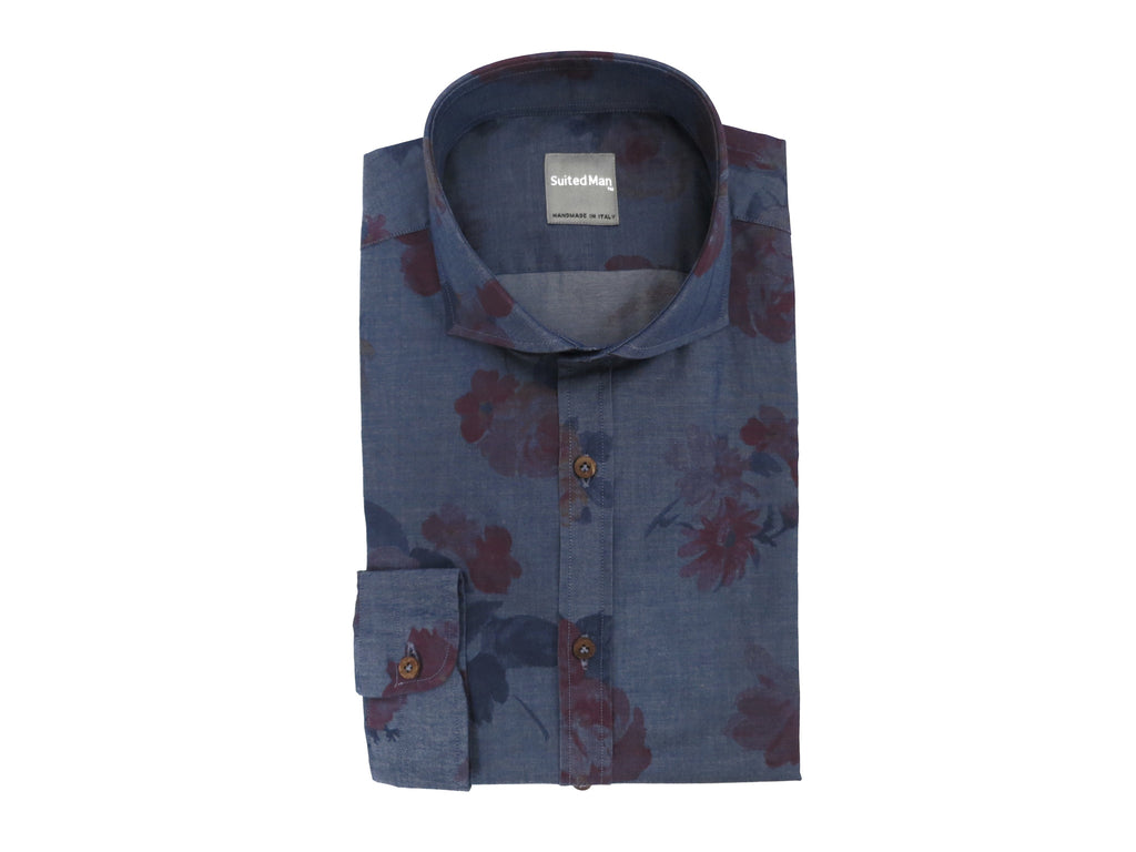 SuitedMan D'Italia, Shirt, Vintage Blue Floral (Extremely Limited) - SuitedMan