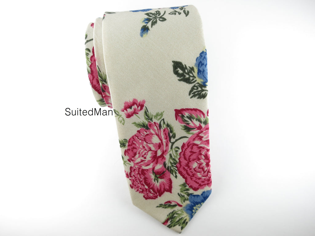 Floral Tie, Antique Peonies - SuitedMan