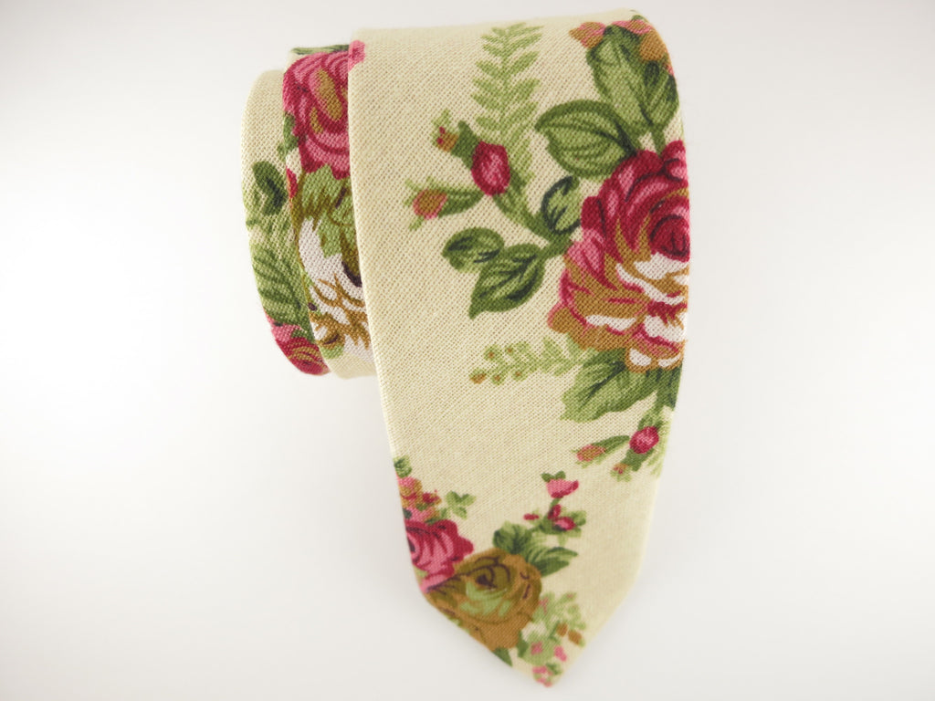 Floral Tie, Antique Petite Rose - SuitedMan