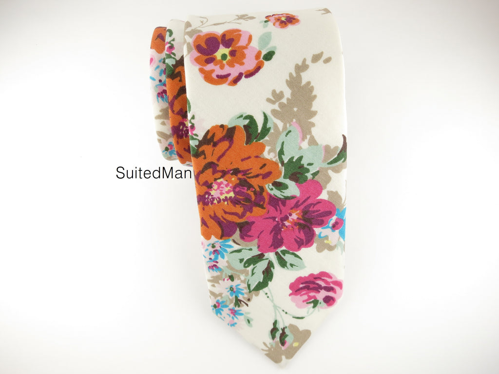 Floral Tie, Autumn Fuchsia - SuitedMan