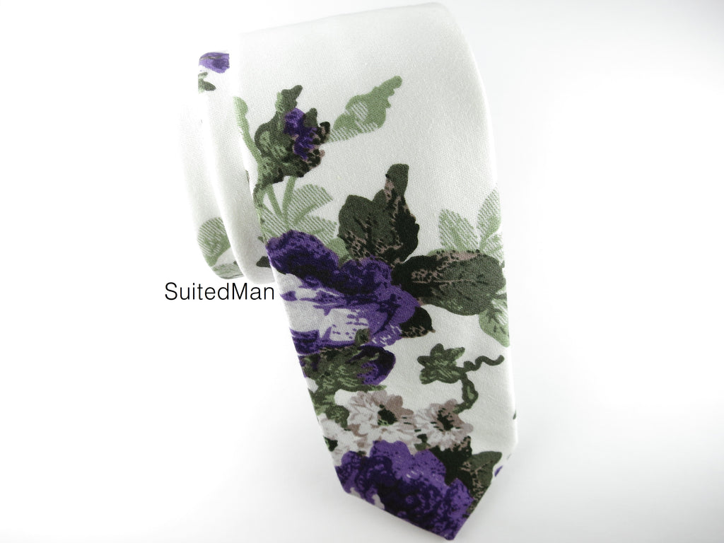 Floral Tie, Violet Bloom - SuitedMan