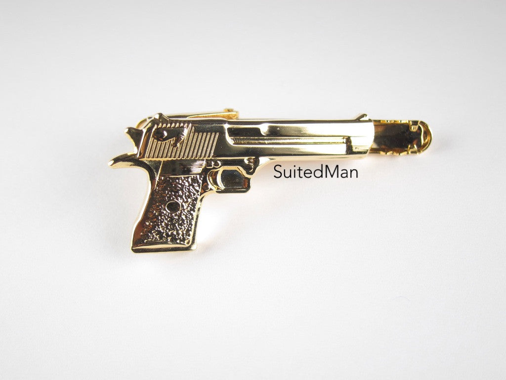Golden Gun Tie Clip, Shiny - SuitedMan