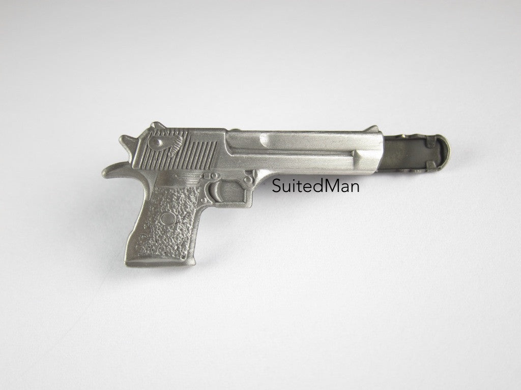 Silver Gun Tie Clip, Matte - SuitedMan