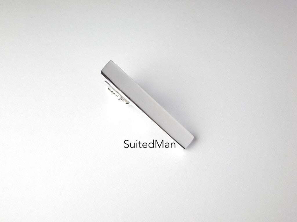 Tie Clip, 1.5", Silver - SuitedMan