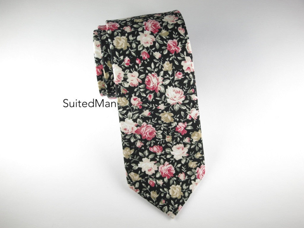 Floral Tie, Rose Noire - SuitedMan