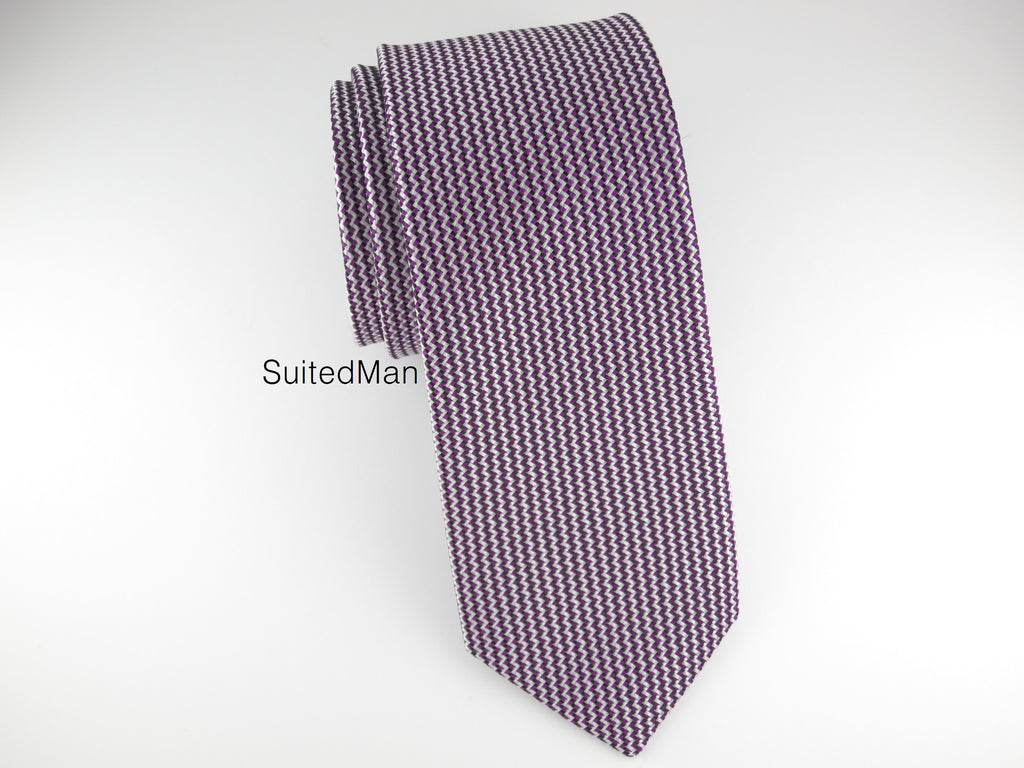 Tie, Micro Chevron, Purple - SuitedMan