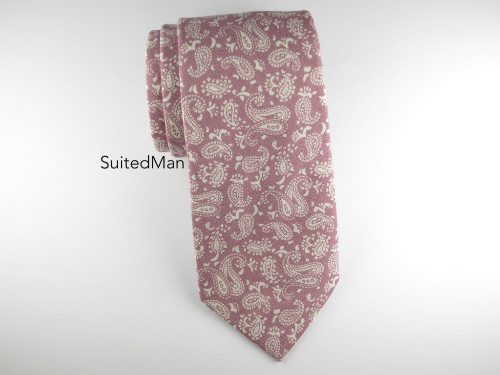 Tie, Vintage Pink Paisley - SuitedMan