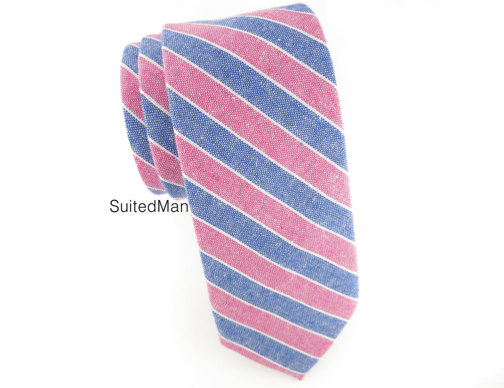 Tie, Stripes, Pink/Blue - SuitedMan