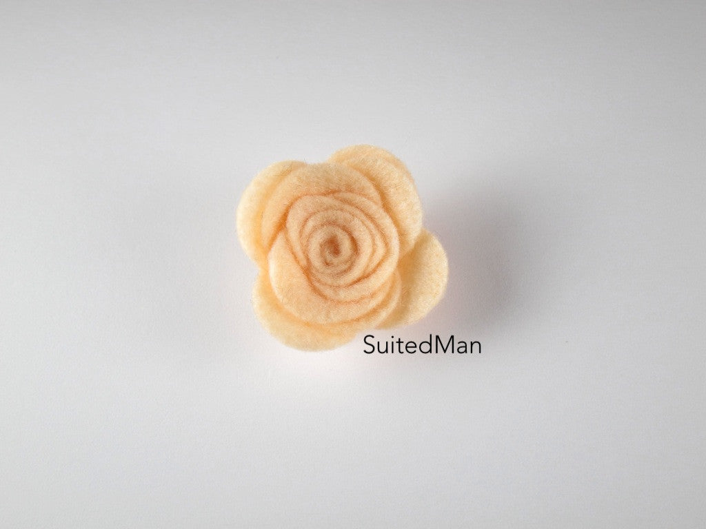 Lapel Flower, Felt, Rose, Blush (Limited) - SuitedMan