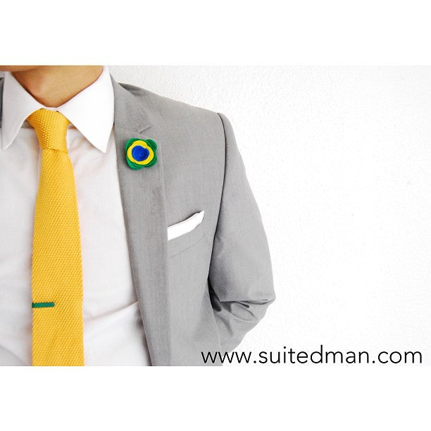 Pin Lapel Flower, Felt, Colorblock, Brazil - SuitedMan