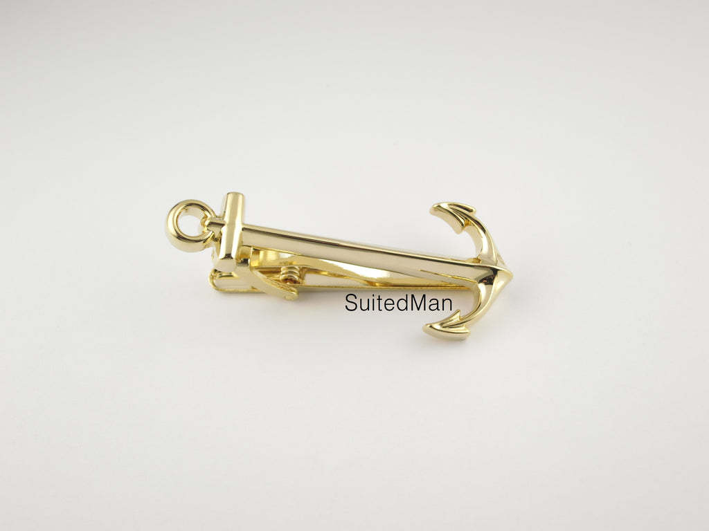 Anchor Tie Clip, Gold - SuitedMan