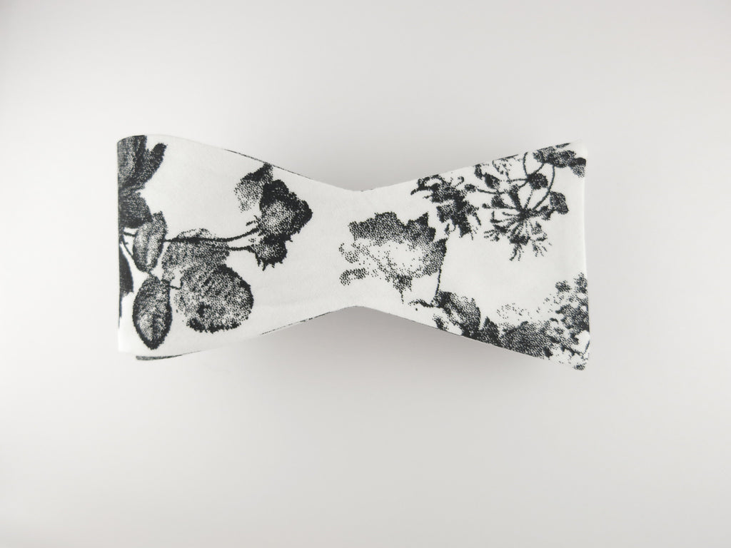 Floral Bow Tie, Antique Watercolor, Flat End - SuitedMan