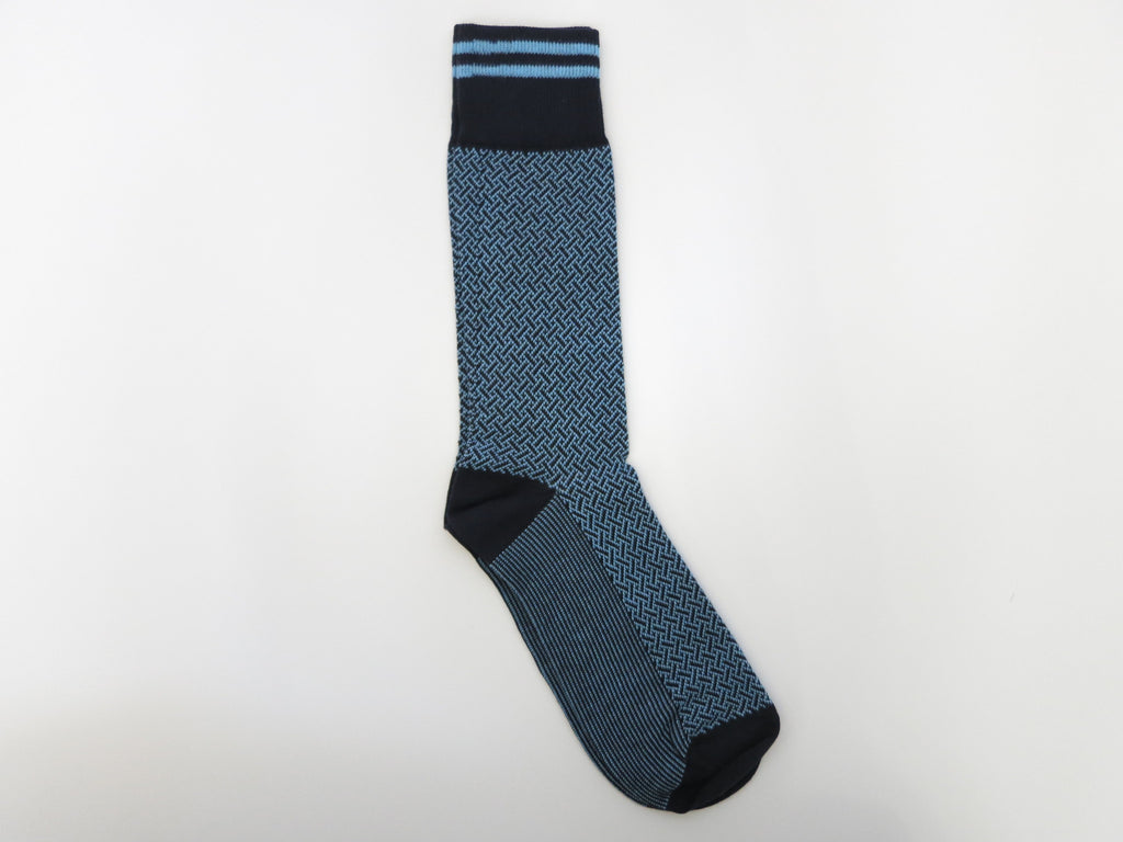 Socks, Basketweave, Blue - SuitedMan