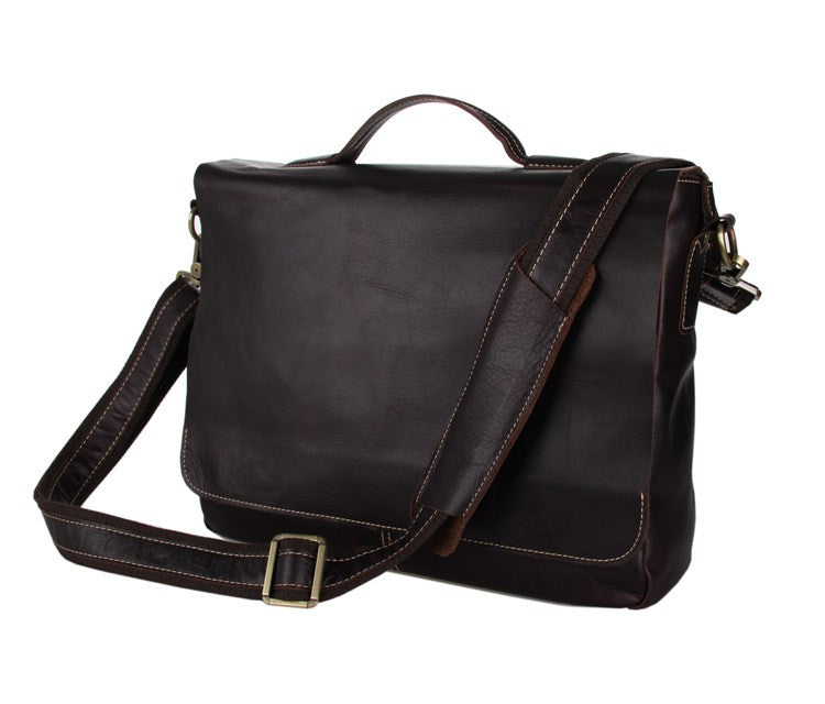 SuitedMan Briefcase/Messenger Bag, Chocolate - SuitedMan