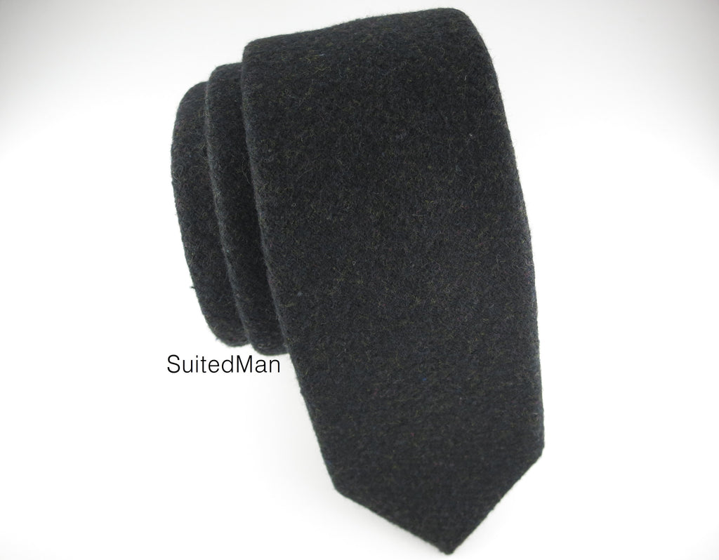 Tie, Wool, Black - SuitedMan