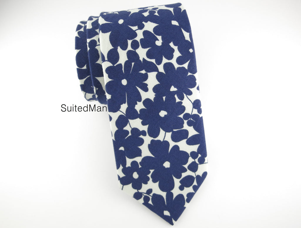 Floral Tie, Navy Petals - SuitedMan