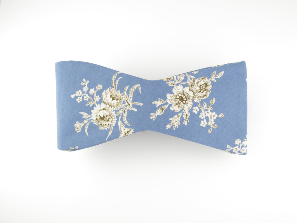 Floral Bow Tie, Blue Victorian - SuitedMan