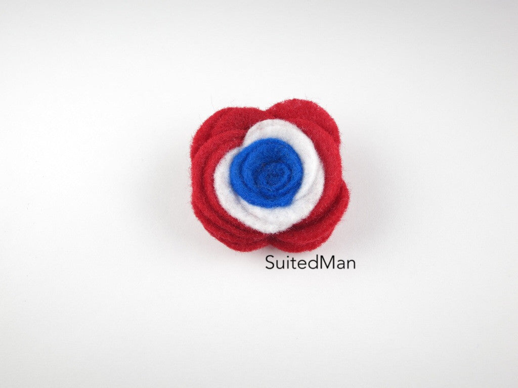 Lapel Flower, Felt, Colorblock, Netherlands/Croatia - SuitedMan