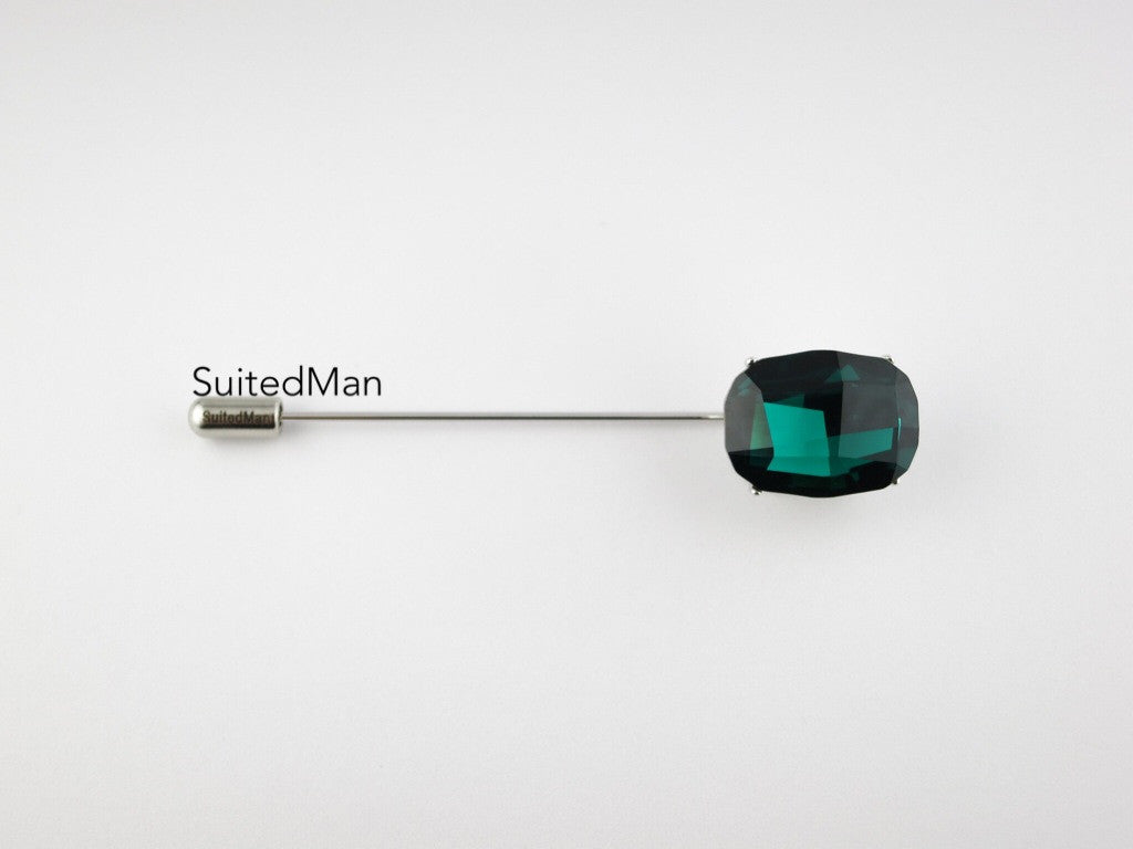 Crystal Lapel Pin, Emerald - SuitedMan