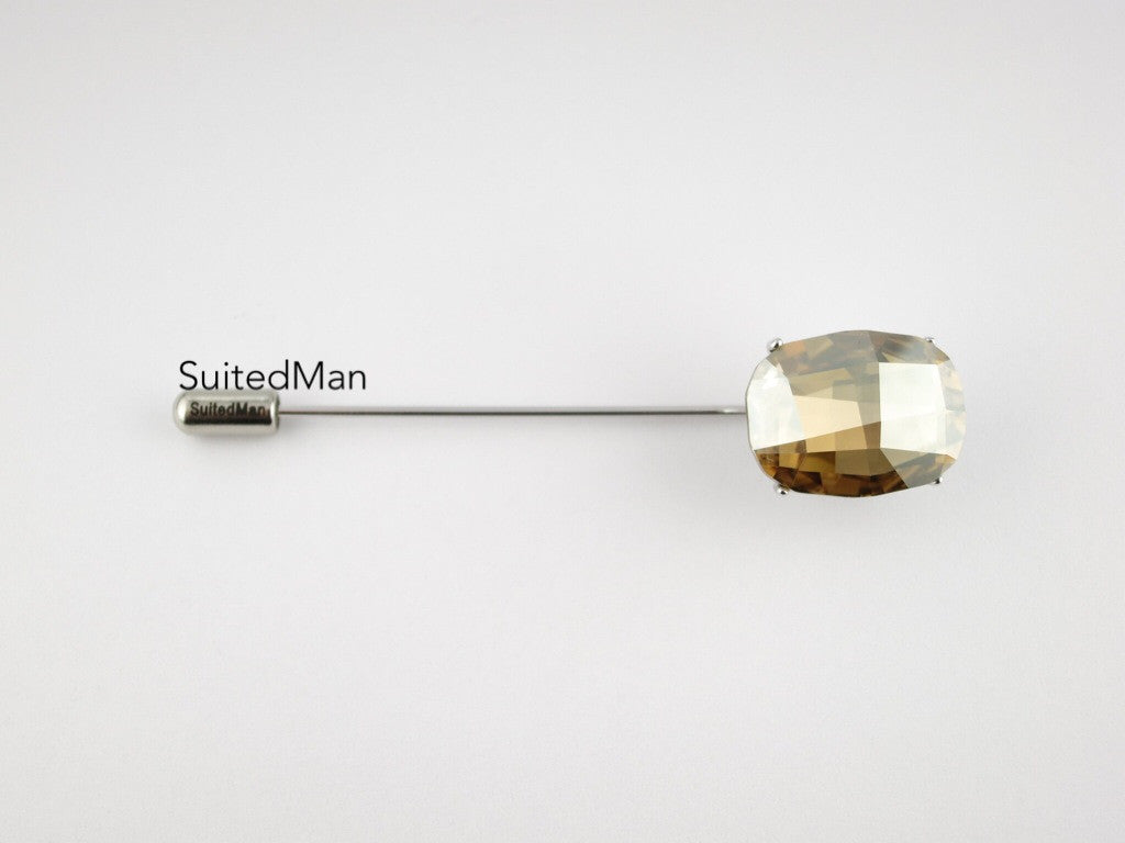 Crystal Lapel Pin, Opaque Canary - SuitedMan