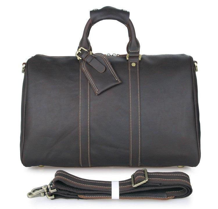 SuitedMan Travel Bag, Vintage Chocolate Leather - SuitedMan