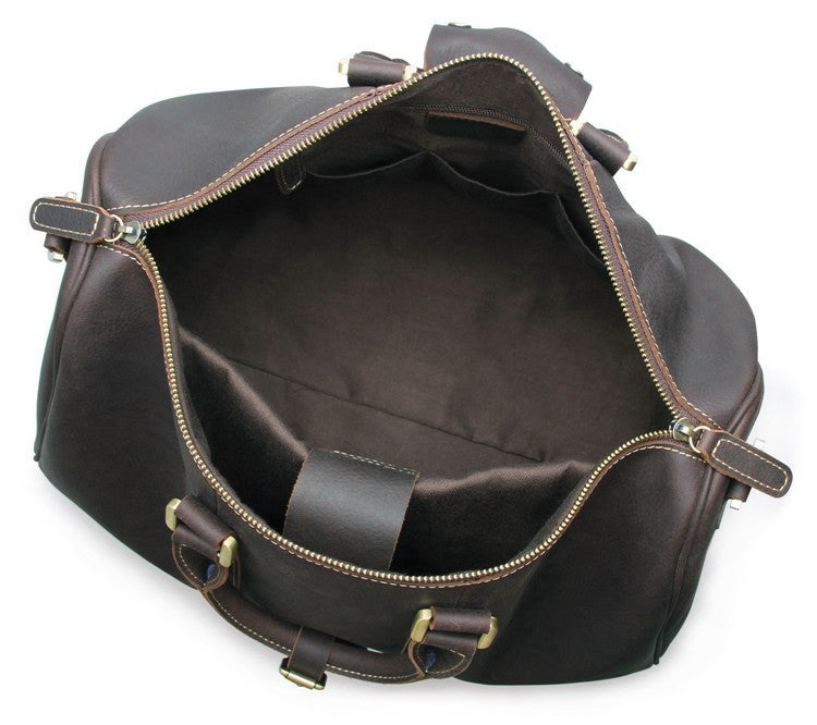 SuitedMan Travel Bag, Vintage Chocolate Leather - SuitedMan