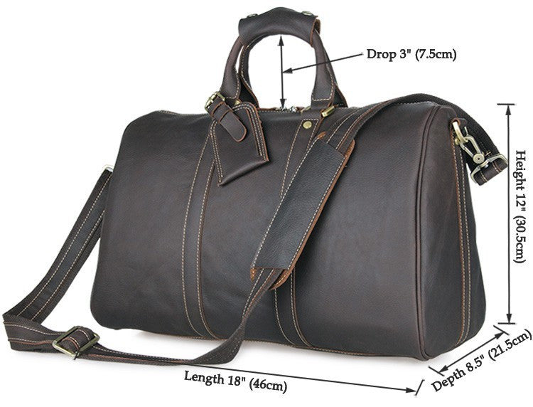 SuitedMan Travel Bag, Vintage Chocolate Leather - SuitedMan
