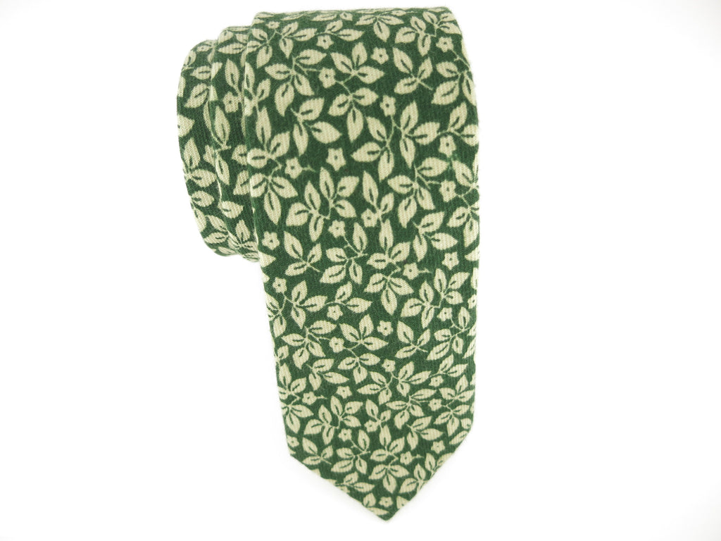 Floral Tie, Emerald Leaves - SuitedMan