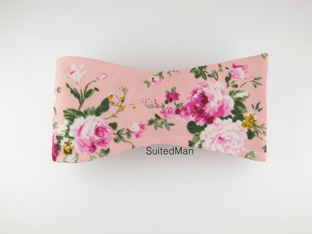 Floral Bow Tie, Fleurs Jolies en Bloom, Flat End - SuitedMan