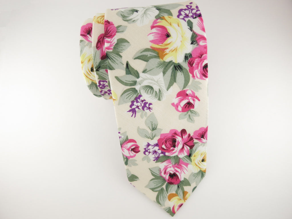 Floral Tie, Fuchsia Rose - SuitedMan