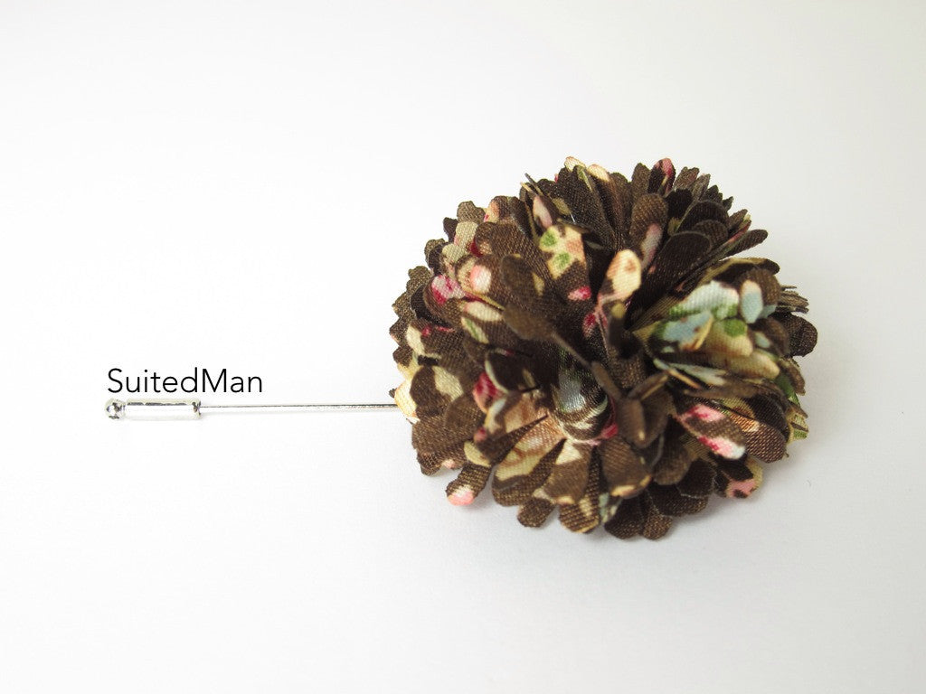 Lapel Flower, Ball, Brown/Pastel - SuitedMan