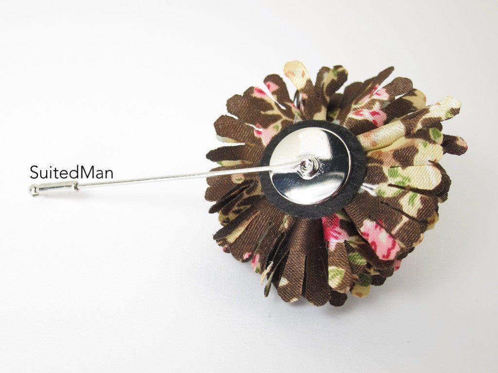 Lapel Flower, Ball, Brown/Pastel - SuitedMan