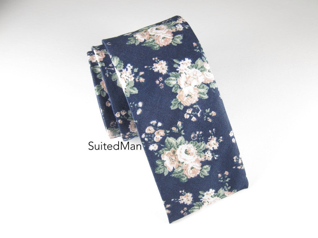 Floral Tie, Vintage Bloom, Flat End - SuitedMan