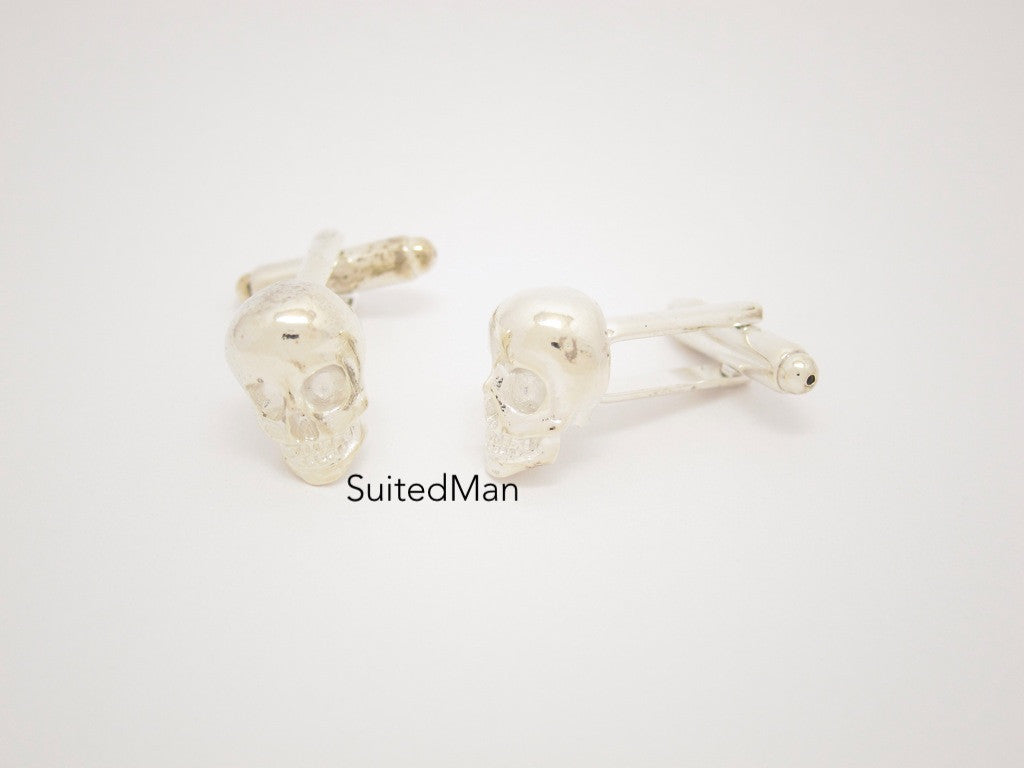 Cufflinks, Skull, Silver - SuitedMan