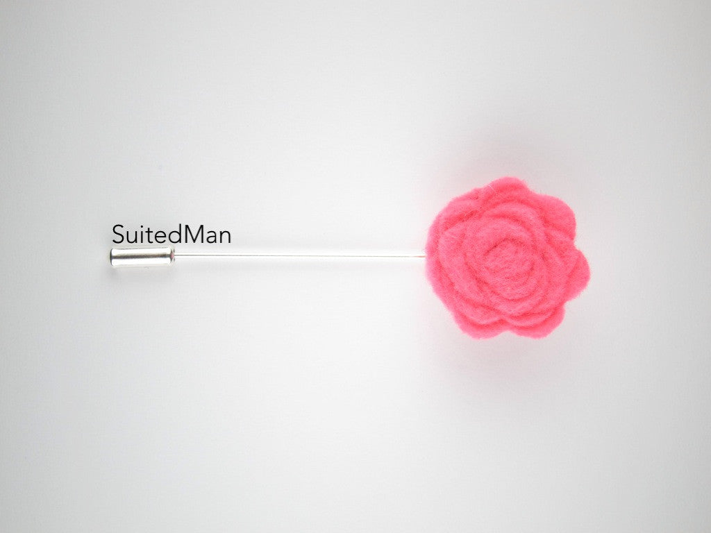 Pocket Square, Vintage Pink Floral with Rosette Pin Combo - SuitedMan