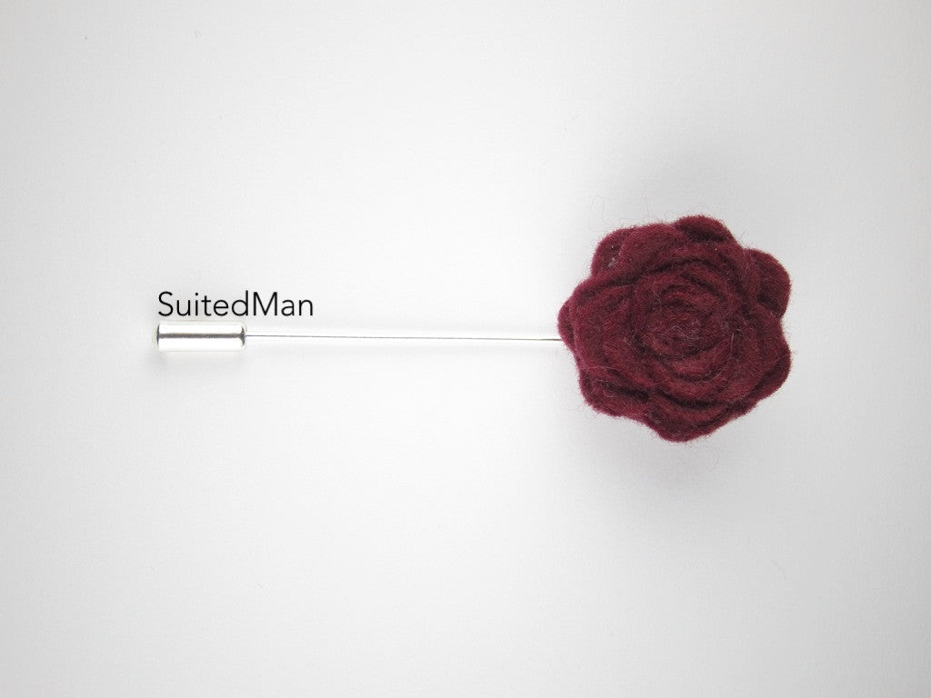 Pocket Square, Vintage Rose with Rosette Pin Combo - SuitedMan