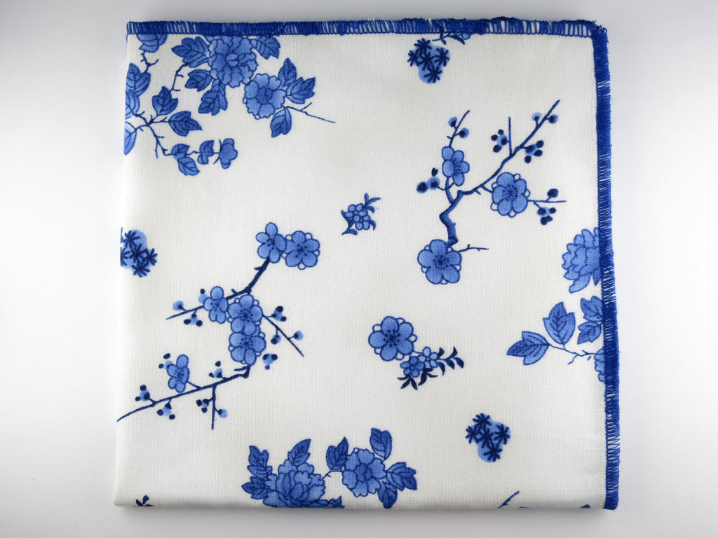 Pocket Square, Blue Porcelain - SuitedMan